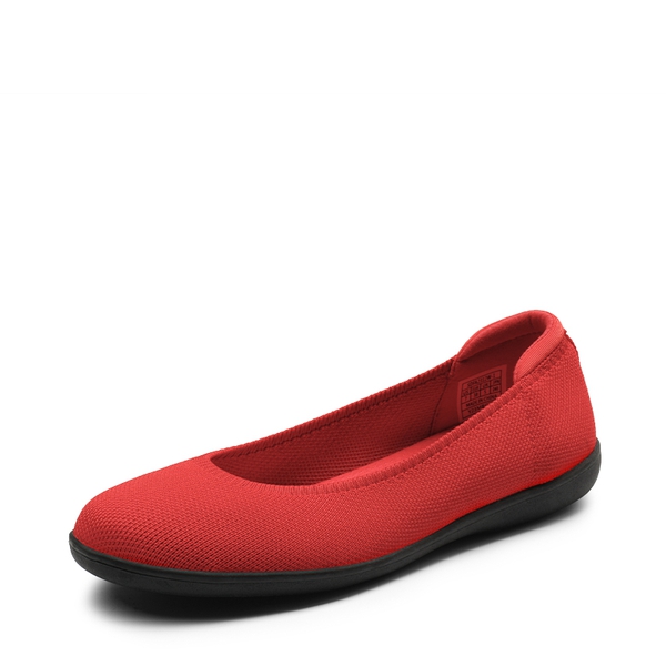 Round Toe Slip on Ballet Flats - RED -  0